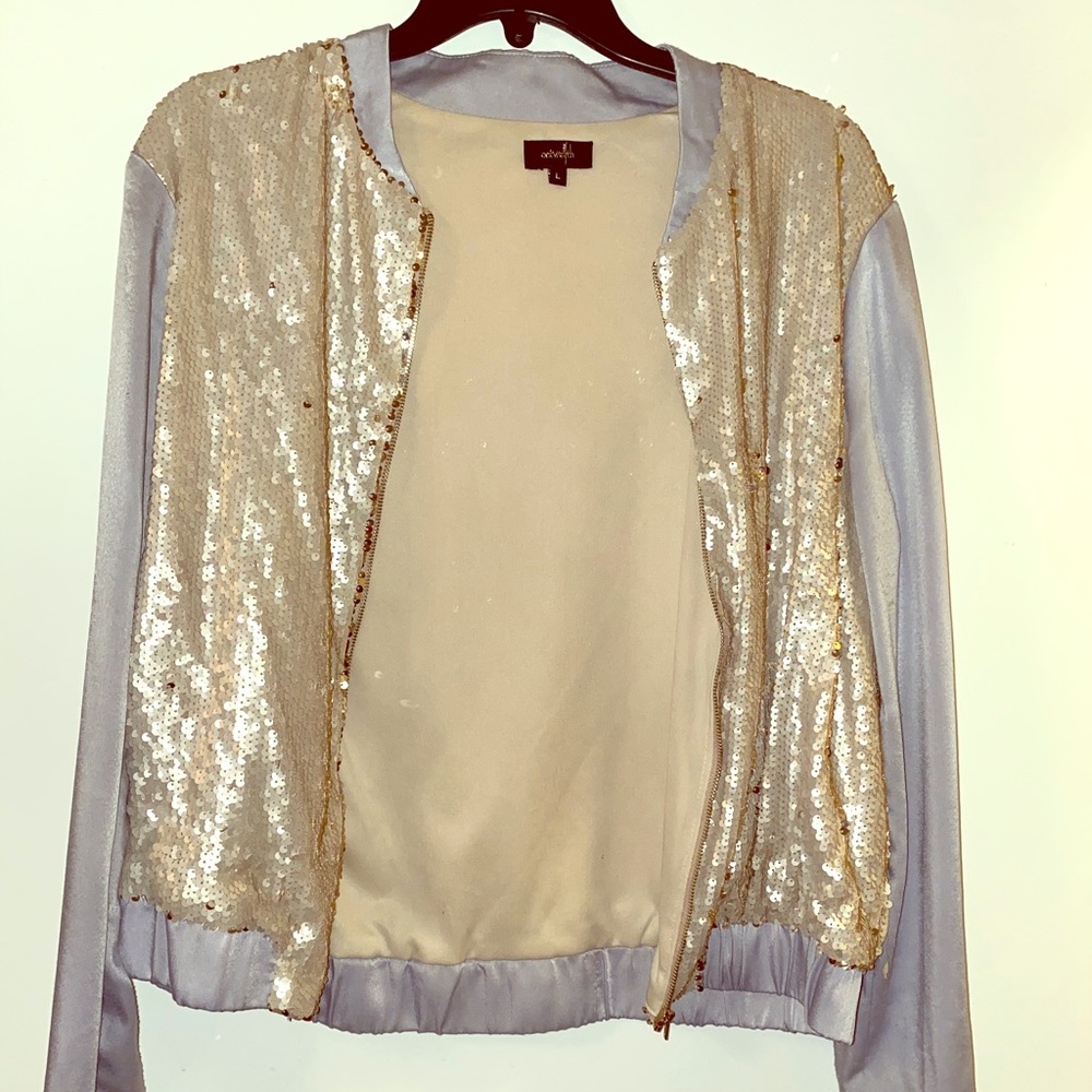 Silk sleeve sequin jacket
